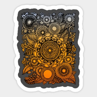 Ornate Mandala Flowers Sticker